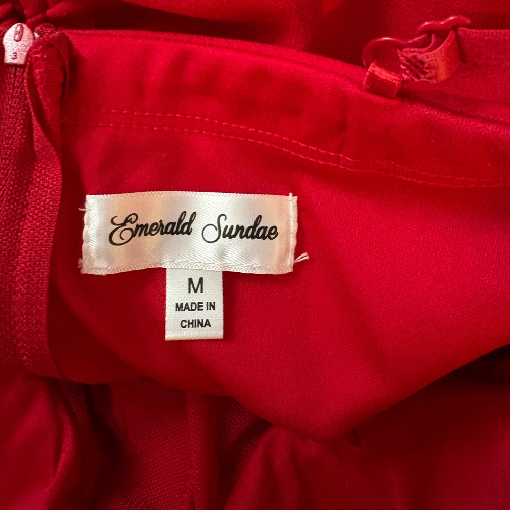 Red Spaghetti-Strap Ruched Prom Dress - Picture 4 of 4
